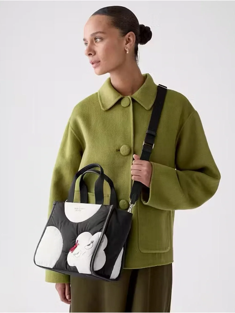 ♠️Kate Spade Kip Monsters Small Nylon Tote Bag, Black Multi NWT